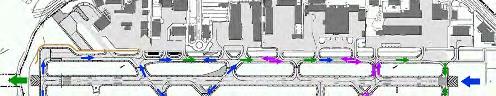 Exhibit 5-3: Taxiway Flow Patterns with 13R-31L Closed North Flow SOURCES: City of Dallas, November 2016: Ricondo & Associates, Inc., November 2016. PREPARED BY: Ricondo & Associates, Inc.