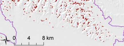 Na območju Krajinskega parka Goričko se glavnina mokrotnih travnikov nahaja do te višine, zato smo v model postavili pogoj, da so območja z največjo verjetnostjo pojavljanja le do 300 m nadmorske