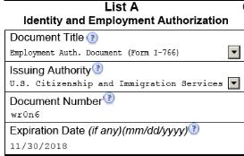 Issues With the New Form I9 Incomplete or unclear List A, B, and C documents in drop-downs: There is no drop down in List A, B or C to capture the acceptable combination of an expired I-551 with an