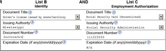 While a certificate of naturalization is an acceptable List C document, the dropdown doesn t include these certificates on the list.