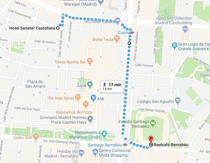 HOW TO GO FROM THE HOTEL TO SANTIAGO BERNABEU 1.