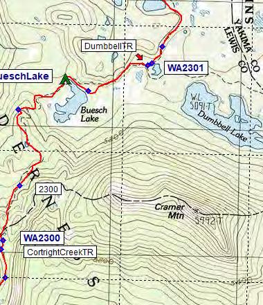 -Halfmile Washington Section I - Page 1 WGS84 Zone 10T 626000m Hwy12 - Highway 12 near White Pass [mi 2294.9], trailhead parking both on north and south sides of the highway.
