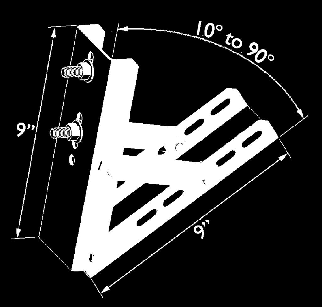 Rafter Bracket (used in combination with ceiling brackets, optional) Rafter brackets are made of steel with a white powder