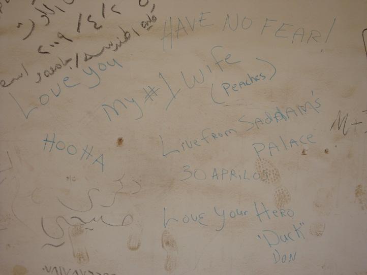 [Photo Caption: Graffiti left behind by coalition