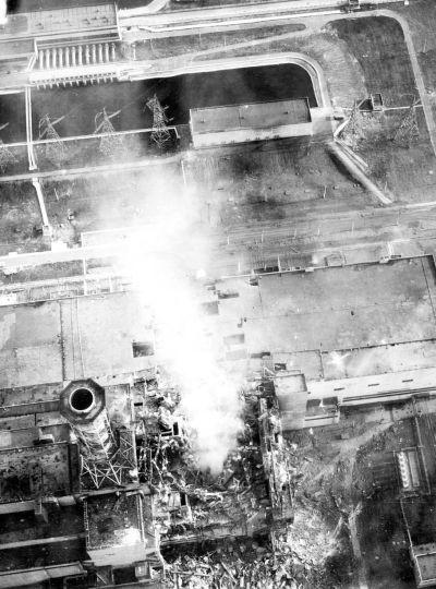 Another overhead shot of the stricken plant from Soviet military planes