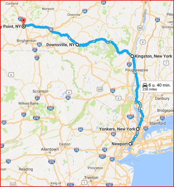 On Monday 18/09, we drive from Newport where the cars arrive to our hotel near New York or New Jersey City (TBC) Tuesday 19/09, we start our tour, and as most of us want to drive through New York,