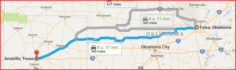 On 29/09, we should then drive from Tulsa to Amarillo... That is also a very long stretch of over 600 Kms... Are you sure that Tulsa is worth the stop over Oklahoma?