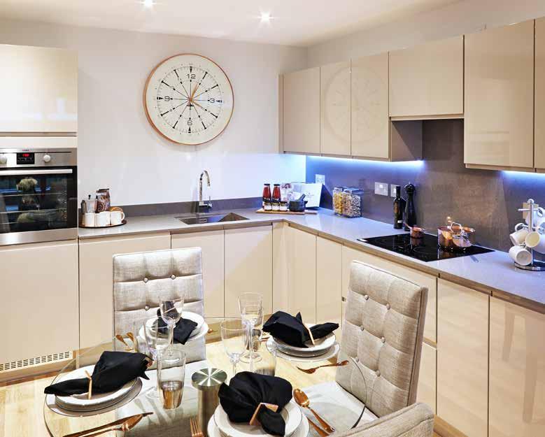 SPECIFICATION KITCHENS Stylish contemporary handleless kitchens with lacquered fronts, stone work-tops and under unit lighting Comprehensive range of