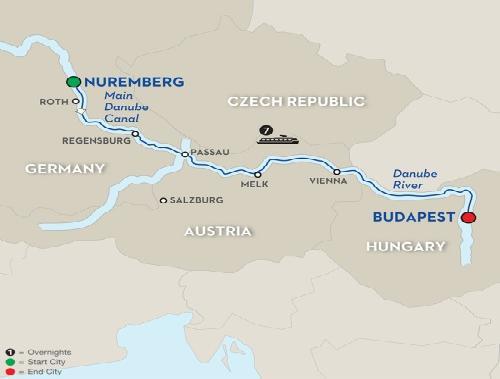 YOUR CRUISE TOUR MAP RIVER CRUISE HIGHLIGHTS Cruise: deluxe 7-night cruise in an outside stateroom with Avalon s