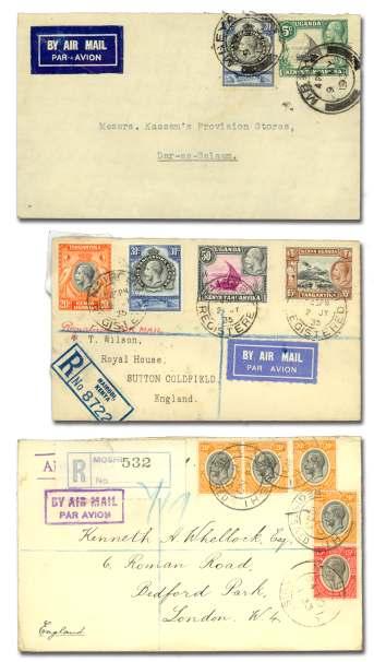 8347 In struc tional Mark ings, 1931, In suf fi ciently Paid, In suf fi ciently Pre paid for Air Mail, manu script mark ing on cover Dar Es Sa laam - Ger