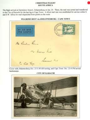 8053 1931, In au gu ral Flight, For eign Ac cep tan ces, Por tu gal - Cape Town, Of fi cial Im pe rial Air ways cover franked