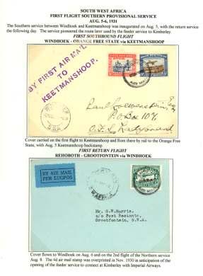 multifranked cover Kimberley - Windhoek with the spe cial air mail, backstamped, VF.