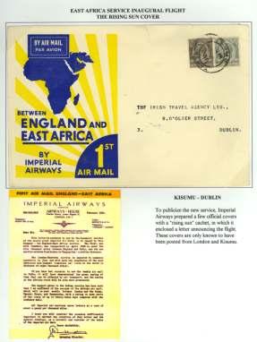 8084 1931 (4 Mar), In au gu ral flight, Egyp tian mail, two cov ers: Cairo - Mwanza and Cario - Khar toum, both