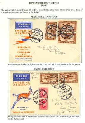 ............... $120 8111 1932, Tanganyika Ac cep tan ces, two cov ers: Spring bok cover Moshi - Salis bury franked 45c; due to prob lems at Mbeya mail was off-loaded