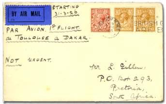 ............... $150 8014 1927 (10 Mar), First Ac cep tance Brit ish & Irish Mail, Fran cis Field cover bear ing 11½d and red