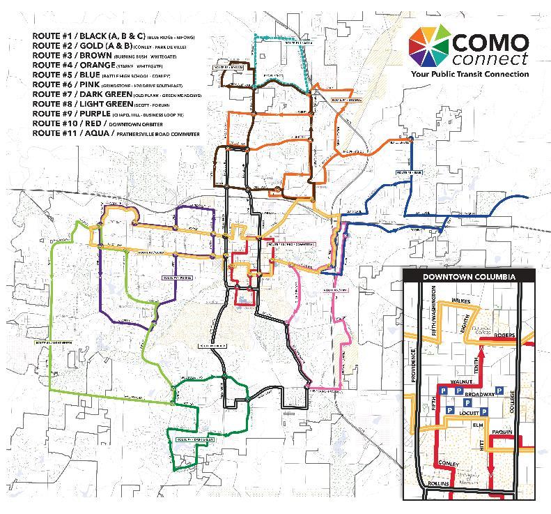 Chapter 3 Route Performance Route Profiles Chapter 3 provides individual route profiles for all COMO Connect fixed-routes, paratransit services, as well as for all Tiger Line fixed-routes.