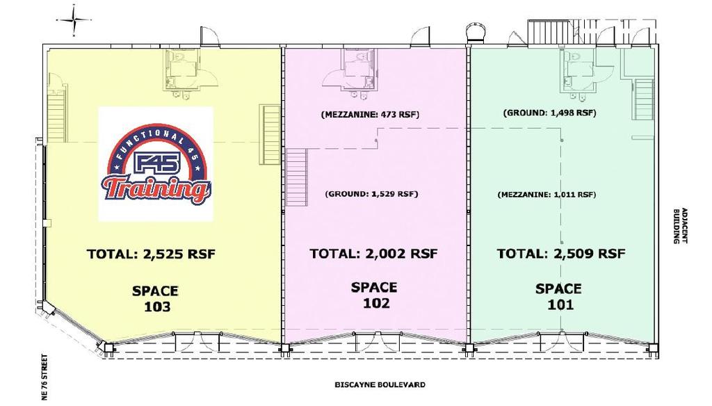 PROPERTY DESCRIPTION Space Plan Space 103: A space leased to F45 Training, a global brand in the fitness industry.