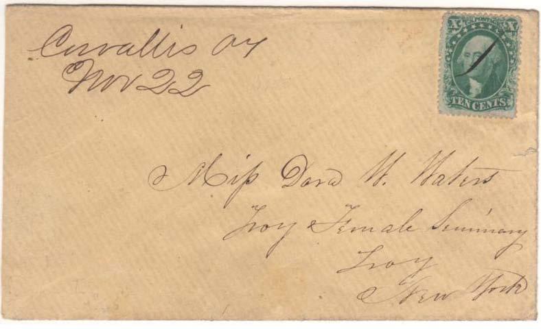 bulk mailing of printed matter) Corvallis was Territorial Capitol in 1855 and Spectator moved