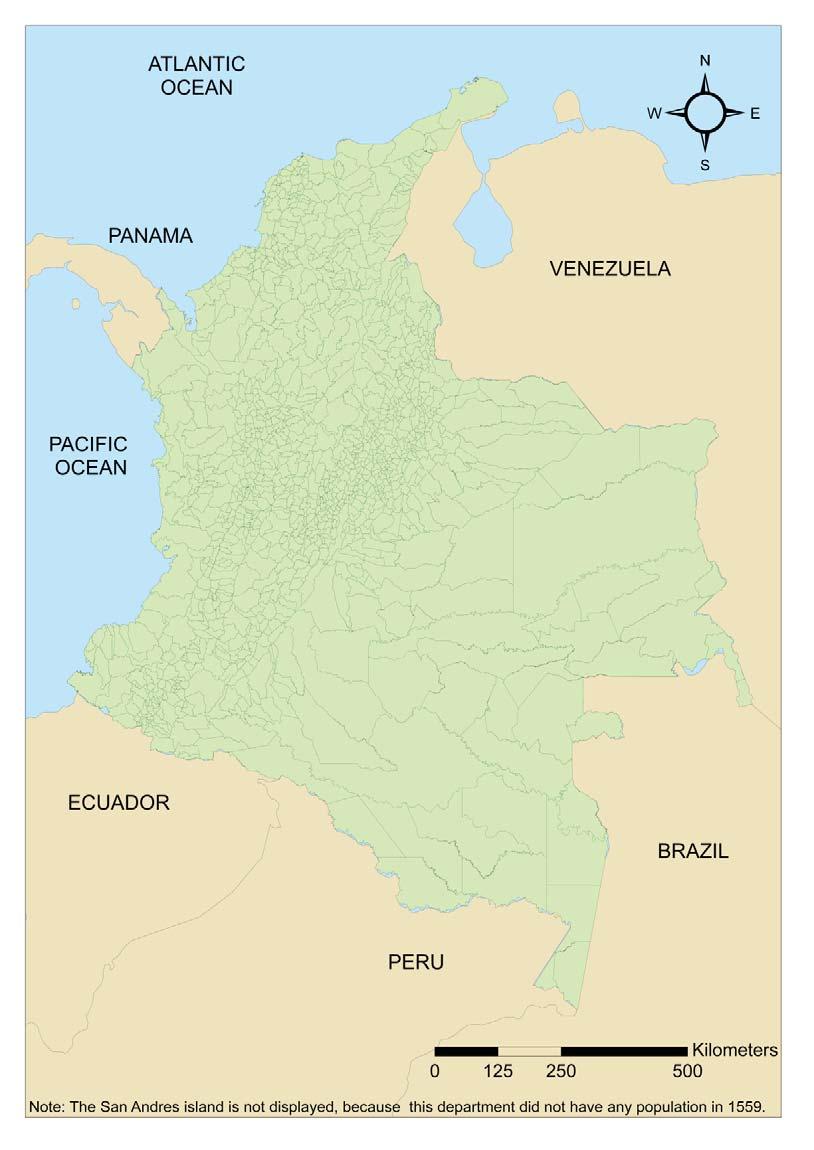Map 2. Current limits of Colombian municipalities.