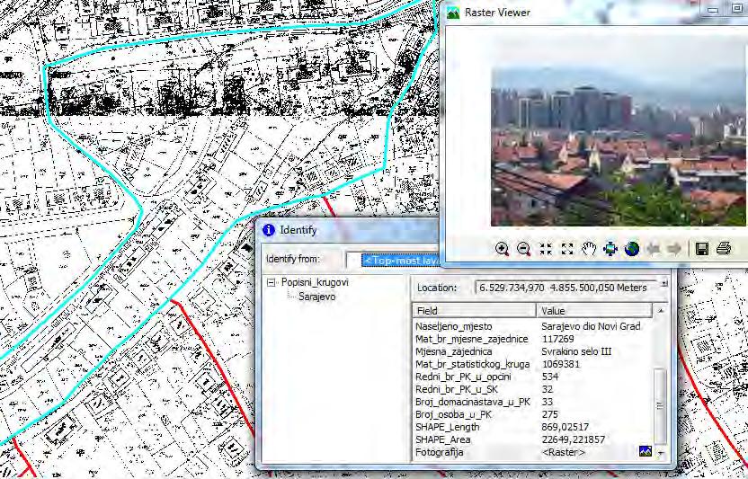 Kurt, E.: Prikupljanje i obrada prostornih podataka u GIS-u za potrebe uspostave i održavanja JERPJ 49 Slika 2: Primjer popisnog kruga prezentiranog u GIS softveru 3.