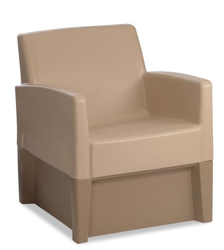 Forté Lounge Arm Chair with Molded Base Seat Arm Height FC620/FC660 55 cm 66 cm One-piece rotationally molded polyethylene with lightly textured maintenance free surface allows for easy cleaning.