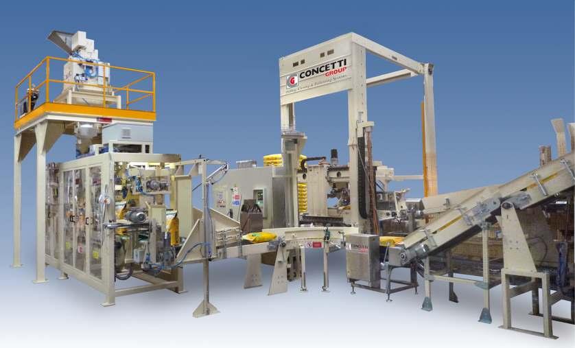PET FOOD INDUSTRY TURN-KEY BAGGING AND PALLETISING LINE The Concetti Group manufactures complete packaging lines that include in-house built weighers, bag fillers and palletisers