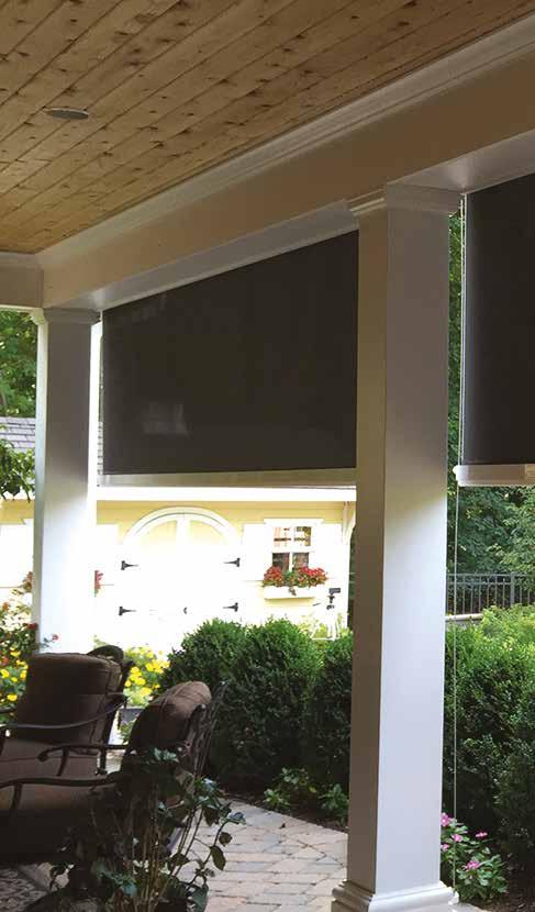 EXTERIOR SCREENS BLOCK THE SUN NOT YOUR VIEW LET US CREATE THE PERFECT OUTDOOR ENVIRONMENT FOR YOU TO ENJOY YEAR LONG Design and functionality The patented DuraShade Exterior Solar Screen Systems are