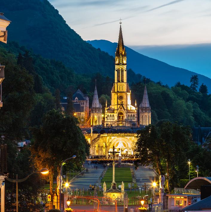 A place of prayer & reflection, Lourdes Lourdes, France Lying in the foothills of the Pyrénées, the small town of Lourdes is famous for the Marian apparitions of Our Lady to Bernadette Soubirous in