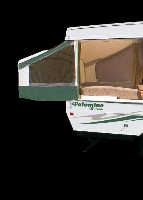 Over 40 Years of Experience Construction Features 1. One-piece fiberglass roof with awning standard on all models. Roof comes standard with A/C ready framing. A/C option on all tent campers. 2.