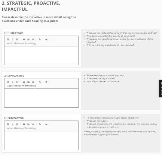 Award Criteria 2. STRATEGIC, PROACTIVE, IMPACTFUL 2.1 Please describe the initiative in more detail, using the questions under each heading as a guide: 2.1.2 PROACTIVE Please describe your overall approach.