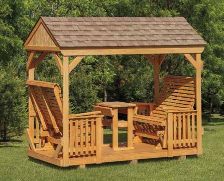 WP-GR 271 - Gazebo Glider Set with Hip Roof Shown with Wood Frame with Poly