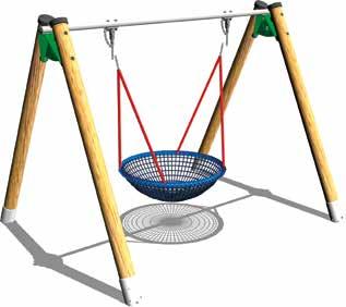 This inclusive swing seat, designed like bird s nest, enables children of all abilities to swing together.