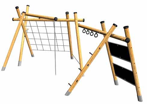 Trellis & Slide Bar Trellis With or without slide bars the Trellis Tangle offers a wide range of play experiences from strenuous climbing and agility through to fun rides on the slide bars.