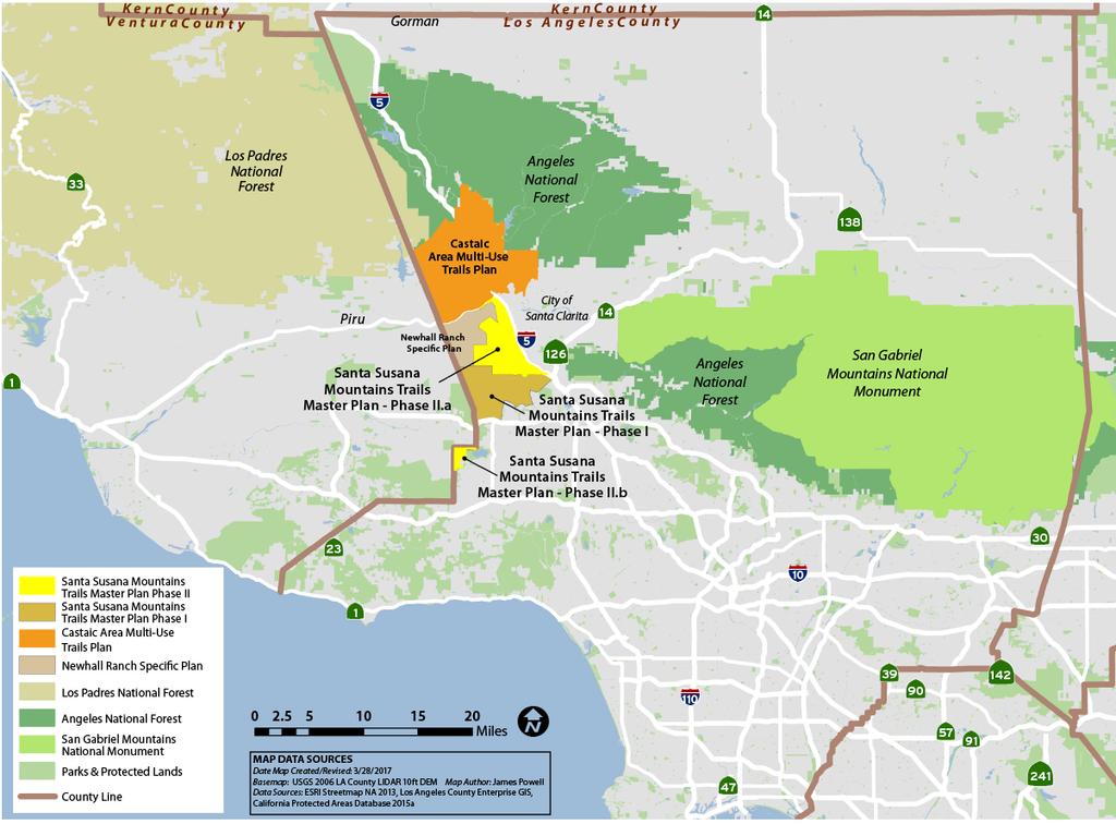 Project Background Los Angeles County Trails Manual (2013) Los Angeles County Trails Website (2015) Santa Susana Mountains Trails Master Plan Phase I (adopted 2015) Castaic Area Multi-Use Trails