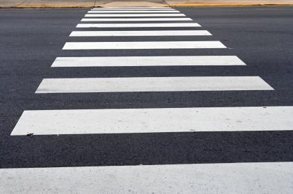 recommends for the trail intersection with 41st Street is Zebra Striped crosswalk markings. These markings are depicted in Figure 10, and are shown below for reference.