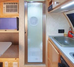 The front of the trailer offers a sink,