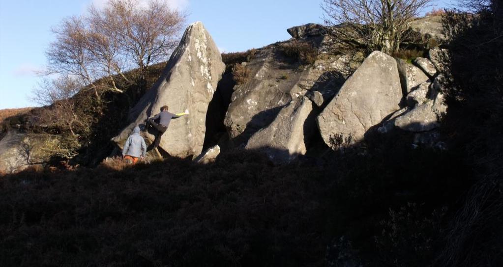 Introduction... HISTORY The Left Hand Section The crag was discovered in 2008 by Steve Blake as part of his ongoing forensic exploration of the County s undiscovered crags.