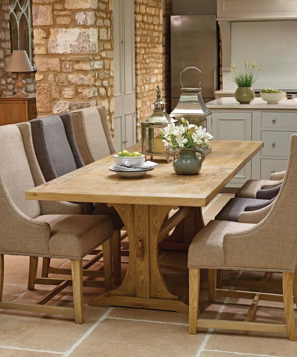 lichfield Fumed oak dining table + 6 chairs 4295