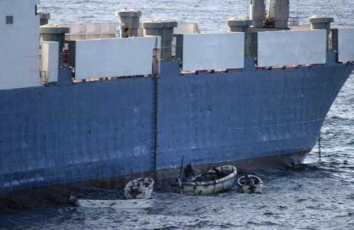 AFP Photo/Getty Images 9 Somali pirates hijack the Ukrainian MV Faina on 25 September 2008.