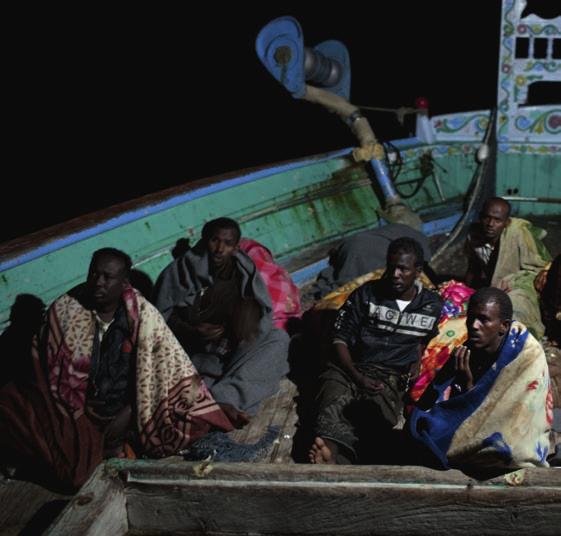 Suspected pirates on board the Iranian fishing vessel on