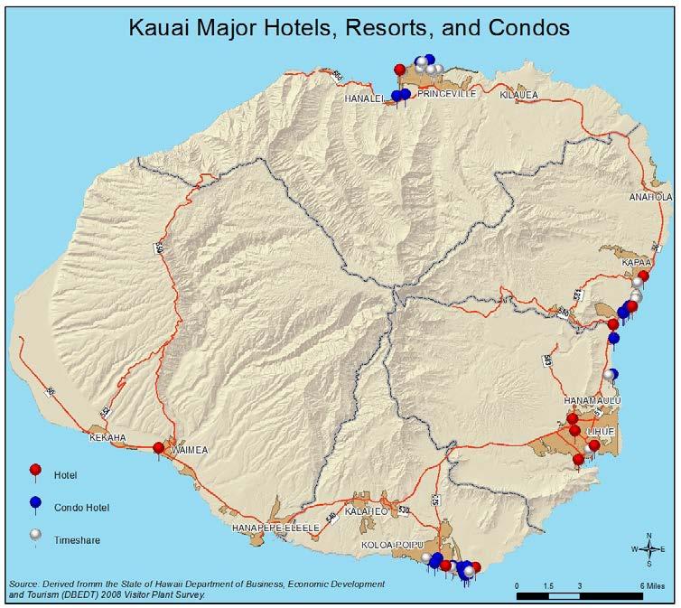 1.7 HotelsRentalsCondos Kauai Transportation Data Book Chapter 1: Population & Demographics Figure 1-14 2010 Kauai HotelVacation Rental Units by Place State of Hawaii Department of Business, Economic
