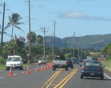 There are a few primary exceptions. One is along the stretch of the Kuhio Highway between Kapaa and Hanamaulu which has three lanes, two outbound from Lihue and one inbound.