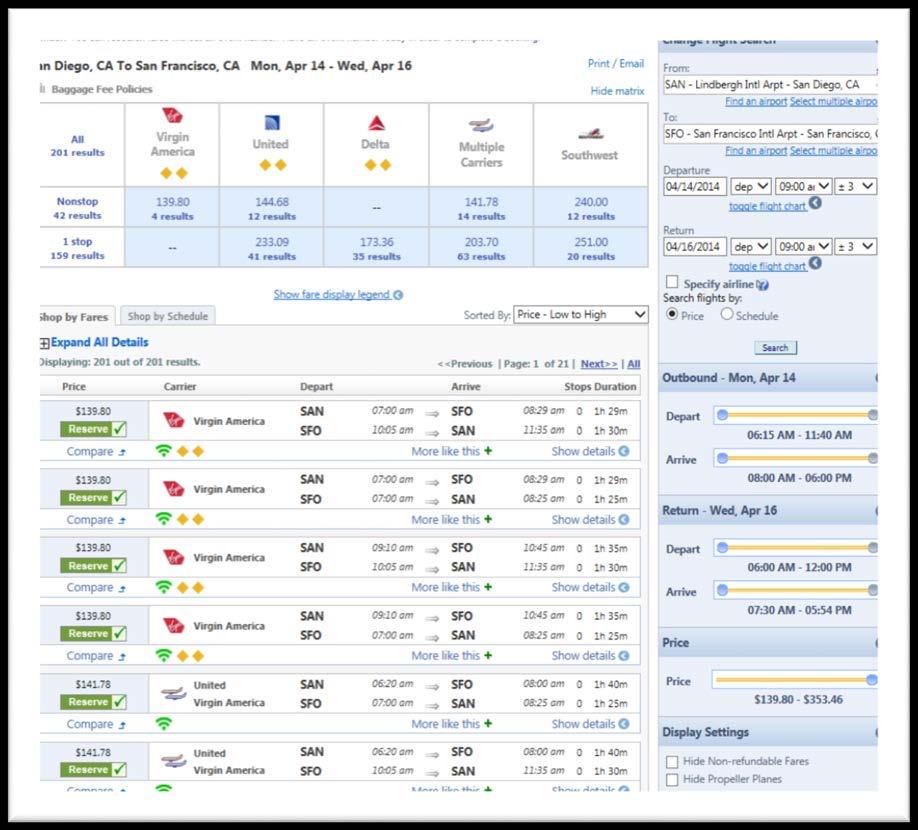 RECONCILING THE TRIP The Air tab Comparable Flights Needs to be obtained at the time the original option chosen Should include several examples o Example: Claim that it is cheaper