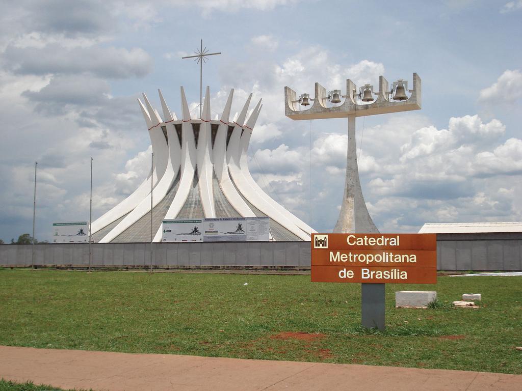 Figure 6.32 Metropolitan Cathedral of Brasilia The forward capital of Brasilia, built in 1960, showcases many architectural styles. Carla Salgueiro Brasilia CC BY 2.0. Located on the eastern edge of the west central region is the forward capital of Brasilia.