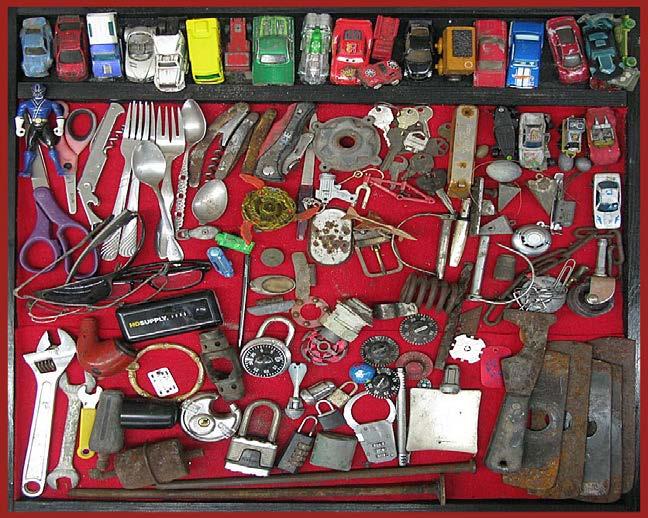 Christine Merriam: Silverware, Wrench, Sinkers, Matchbox Cars, Nail File, etc 2 nd Place