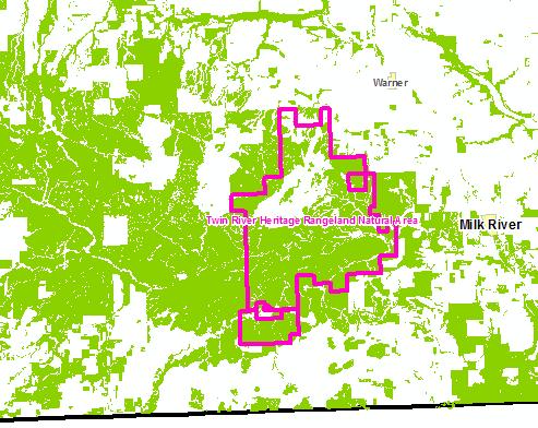 TWIN RIVER HERITAGE RANGELAND NATURAL AREA PROPOSAL The native uplands in the Twin River Heritage Rangeland Natural Area fall within either the Mixedgrass Natural Subregion, or the Foothills Fescue