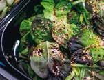 Indian Lunch Box Spring rolls, samosas, onion salad with lettuce, dahl, vegetable curry, rice, poppadoms, mango