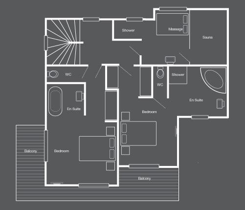 Floor plan LUXURY SERVICED CHALET Chalet Gemini is one of our 5 star fully catered properties.