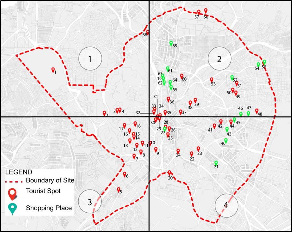 PLANNING MALAYSIA Journal of the Malaysia Institute of Planners (2017) Figure 1 Distribution of Tourist Spots and Shopping Places Existing Route and Location of Bus Stops Currently, for KL Hop-On