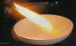 plasma flow, where it s core temperature around 1,680, then it clash to material with double sonic